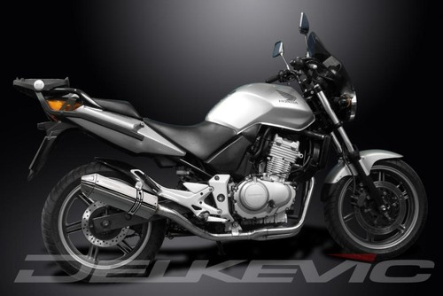 HONDA CBF500-A-ABS 2004-08 FULL EXHAUST SYSTEM 320mm STAINLESS TRI SILENCER - Picture 3 of 4