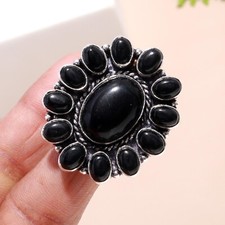 Black Onyx Gemstone Handmade 925 Sterling Silver Ring For Stylish Wedding Gift