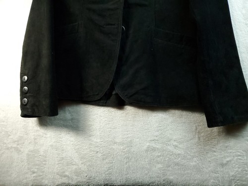Mark Alan Blazer Jacket Womens Large Black Long Sleeve Single Breasted 2 Button - Picture 3 of 8
