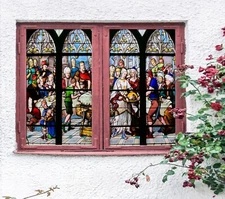 3D Crowd A601 Window Film Print Sticker Cling Stained Glass UV Sinsin