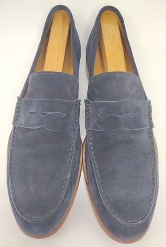 Paul Smith Navy Blue Suede Penny Loafer Shoes Men's Size 10.5 US - Picture 6 of 13