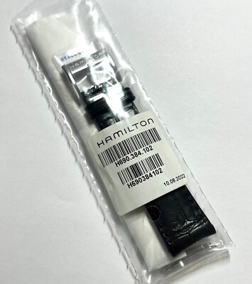 Original Hamilton Jazzmaster 20mm BLACK Leather Watch Band Strap