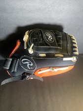 Rawlings PL105NO 10 1/2" Player Series RHT Youth Baseball Glove Orange Black