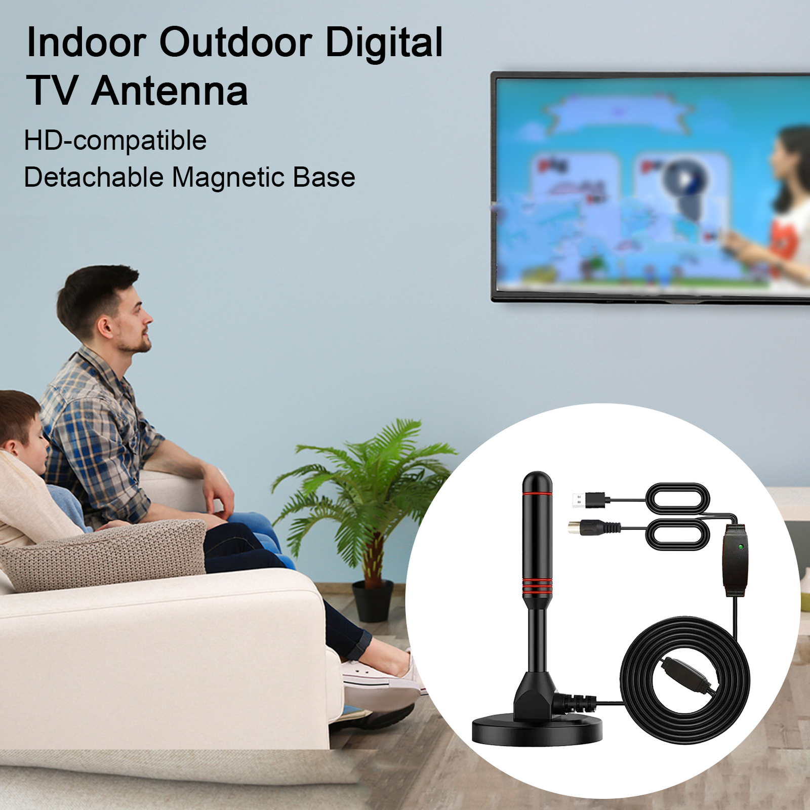 Indoor Antenna Easy to Install Stable Signal Indoor Outdoor Digital Tv