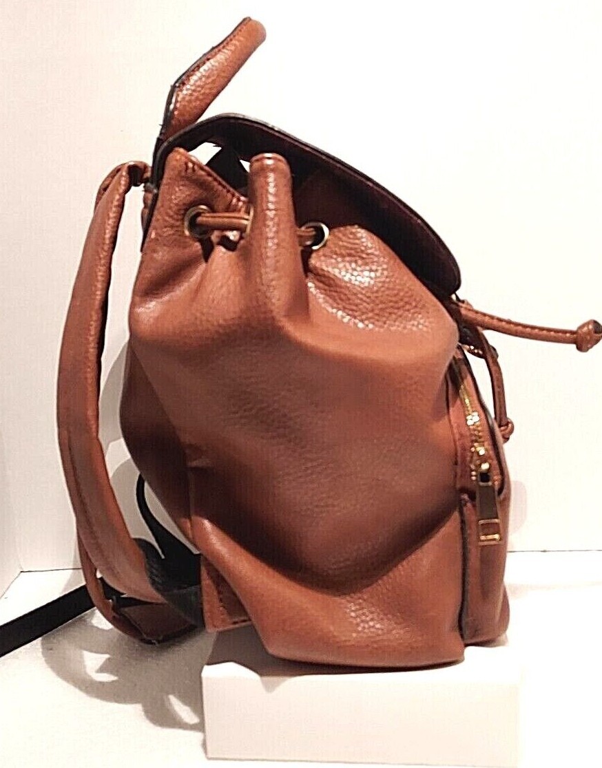 ALDO Brown Mini Leather BACKPACK Drawstring/Magne… - image 4