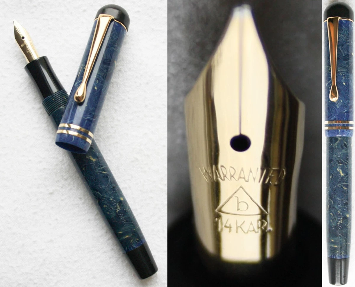 MONTBLANC B (No. 25) LAPIS BLUE Export Model OB Nib 1930s Fountain