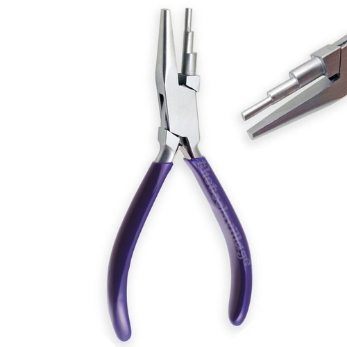 Round and Chain Nose Stepped Wire Wrapping Forming Plier Jewelry Making Tools - Picture 2 of 2