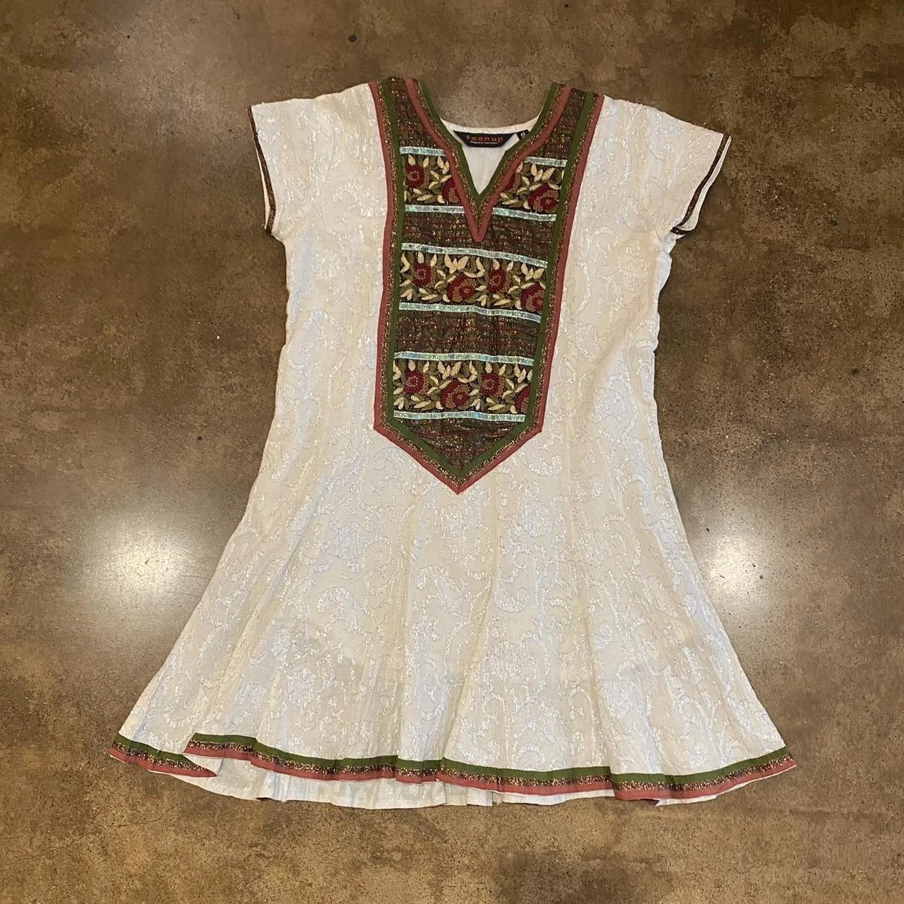 OFF WHITE Minigonna bianca etnica impreziosita da broccato