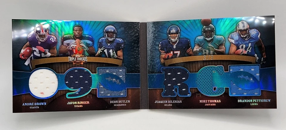 2009 Topps Triple Threads Football Andre Brown Javon Ringer Deon Butler Juaquin - Image 3 of 4