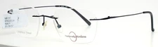 NATURALLY RIMLESS NR-374 Navy Mens Geometric Rimless Eyeglasses 51-19-140 B:37
