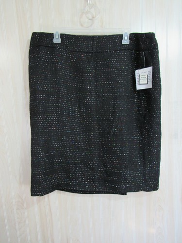 New Nine West Skirt Size 18W Black Sequins Lined Slit Zipper Business Career - 第 1/3 張圖片