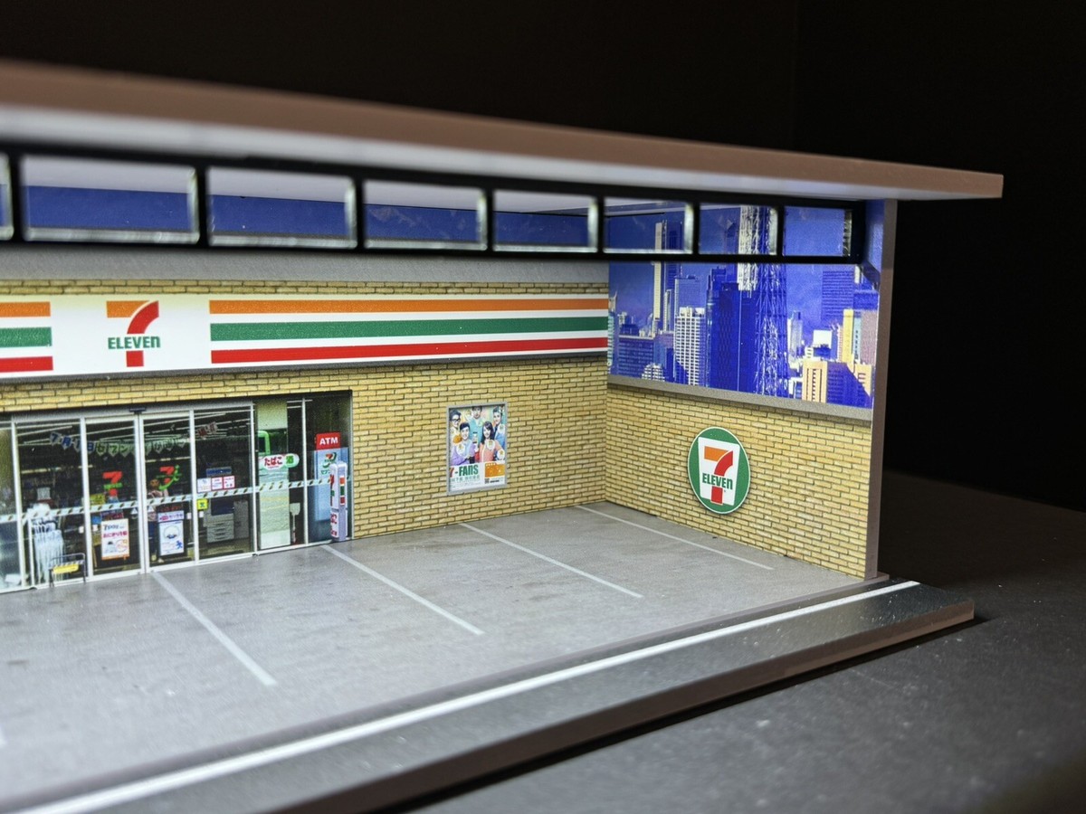 Japan 711 Theme FOR Hot Wheels 1:64 Model Diorama Garage LED