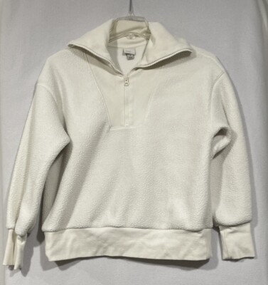 A NEW DAY Half Zip WOMEN'S Med SWEATSHIRT SWEATER Cream