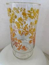 Vintage Libbey floral design Ombre glass