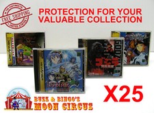 25x SEGA SATURN JAPAN STANDARD CD GAME CASE -CLEAR PLASTIC PROTECTIVE BOX/SLEEVE