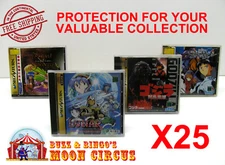 25x SEGA SATURN JAPAN CD GAME CASE - CLEAR PROTECTIVE BOX PROTECTOR SLEEVE
