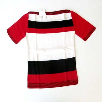 Pull petit tricot rouge femme vintage - Col marinière Made in Italy Taille 44 - Photo 1/4