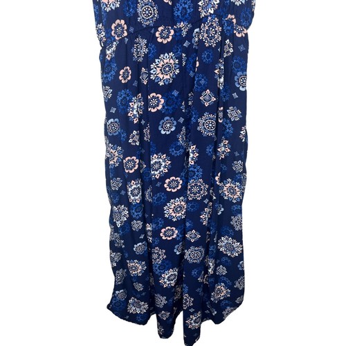 Justice Shorts Girls Sz 16 Kids Short Sleeve Romper Blue Pink Floral Boho Casual - Picture 10 of 14