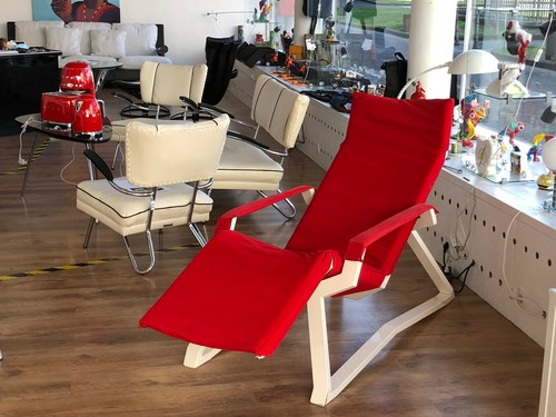 Designer Luxus Liege - Sonnenliege - Gartenliege 70er/80er weiß/rot Rarität!!!! - Bild 2 von 11