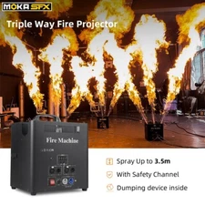 MOKA Fire Machine 3 Head DMX Flame Projector Stage Flame Thrower Jet 1-3 Meters