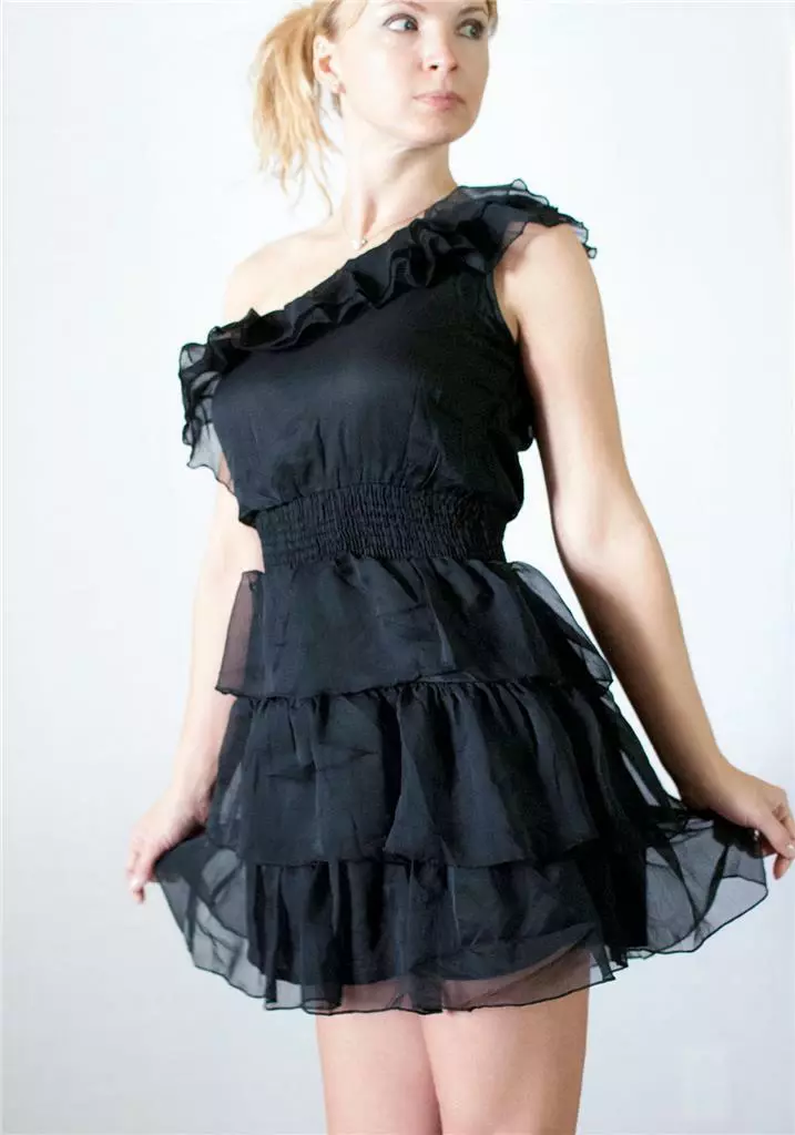 RAVIYA Chiffon Venus Cut Short Dress