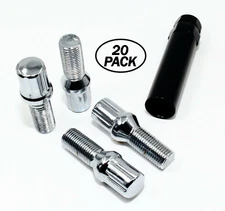 20 14x1.5 28mm 1.1 Chrome Spline Conical Lug Bolts for VW Passat Jetta GTI Golf 