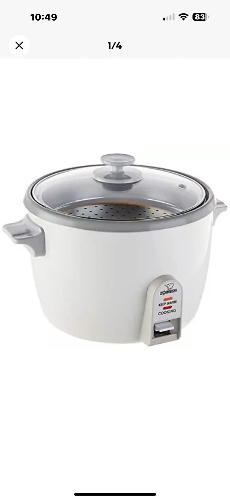 Zojirushi NHS-18 10-Cup (Uncooked) Rice Cooker,White