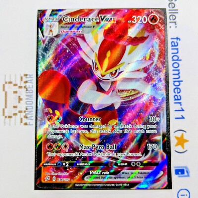 Cinderace VMAX ULTRA RARE card 036/192 Sword & Shield Rebel Clash 2020  Pokemon