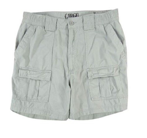 Roundtree & Yorke Size 32 WASHED UTILITY CARGO Light Gray Cotton New Mens Shorts - Picture 2 of 12