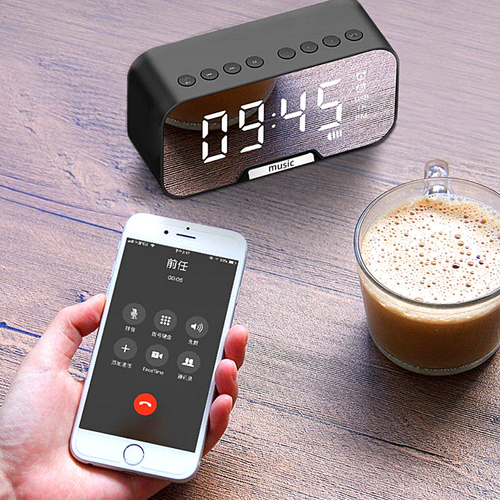 Reloj Despertador Con Espejo LED Radio FM De Bluetooth Música Inalámbrico Alarma - Picture 10 of 27