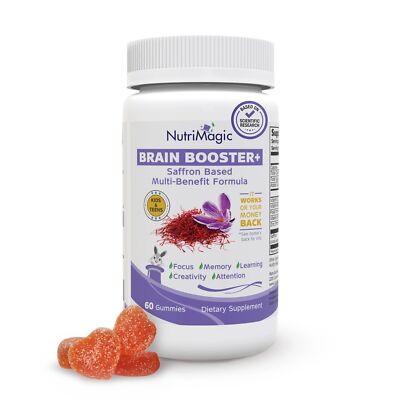 NutriMagic Saffron Extract Gummies for Kids Focus Memory and Mood Support 60ct