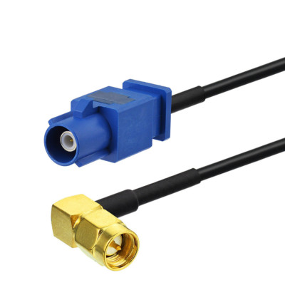 Fakra C to SMA Male Right Angle Car GPS Navigation Antenna Adapter Cable 15cm