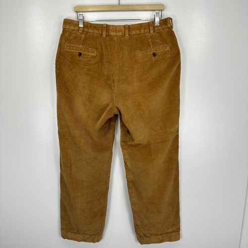 Brooks Brothers Clark pantaloni chino pantaloni uomo W34 L28 marrone velluto a coste dritti - Foto 7 di 12