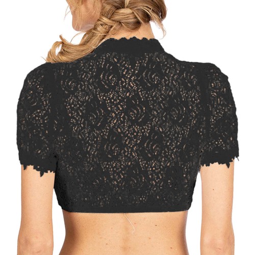 Damen-Bügel-Dessous-Spitzenweste, Damen-elegante Dirndlbluse, schwarze - Bild 17 von 22