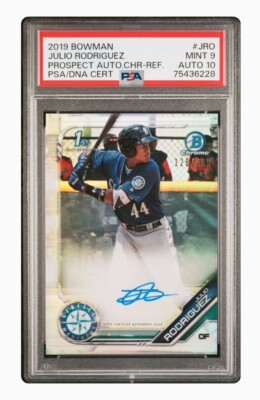 2019 Bowman Chrome Julio Rodriguez Refractor PSA 9 10 Auto /499