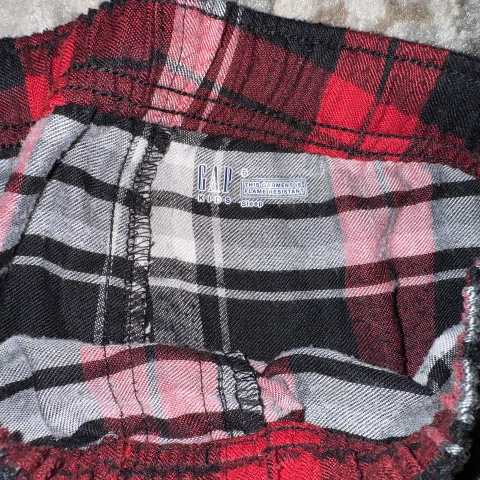 Gap Kid Boys Pajamas Pants Holiday Xmas Red Traditional plaid 6 Sleep - Image 3 of 3