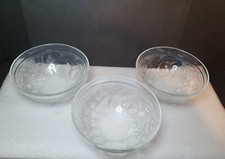 Vintage Set Of 3 French Glass Jelly Bowls - Dessert Sundae Ice Cream Bowls 