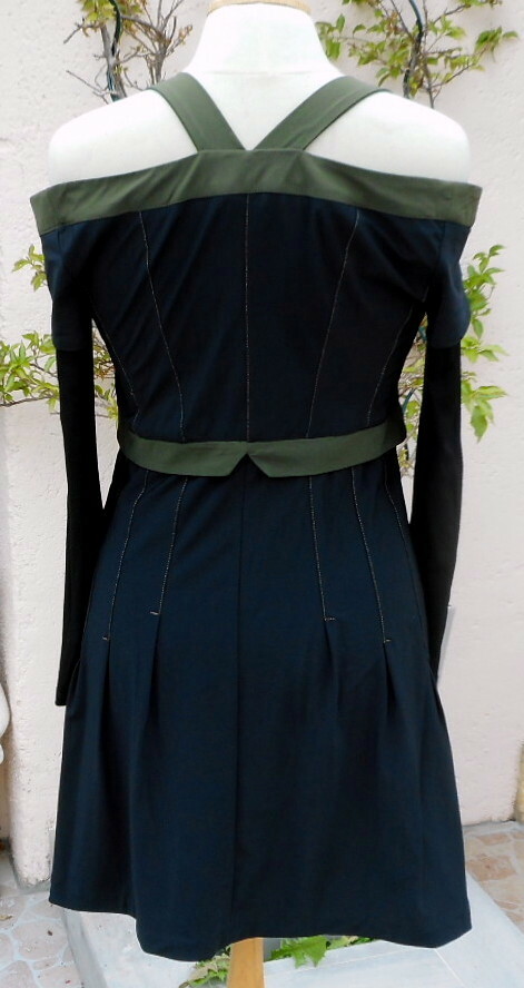 Robe Maina La Mode Est à Vous LMV - Taille 40-42 - Coton/élastane Noir/kaki - Neuf Sans étiquettes - PROMO