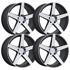 Set-4 Ravetti M13 18x8 5x120 38mm Black Machined Wheels Rims 18 Inch