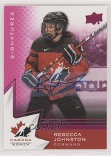 2020 Team Canada Juniors Women's WC Purple Autos Rebecca Johnston #70 Auto 02hk
