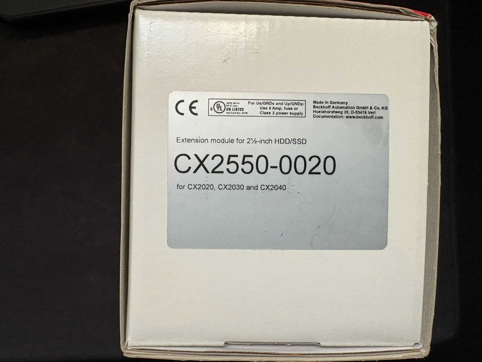 1pc New Beckhoff CX2550-0020 Expansion Module