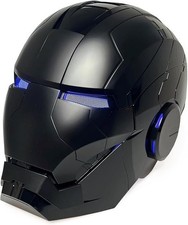 Autoking Iron Man Full Black MK5 Helmet Electronic Voice Activated Cosplay Mask