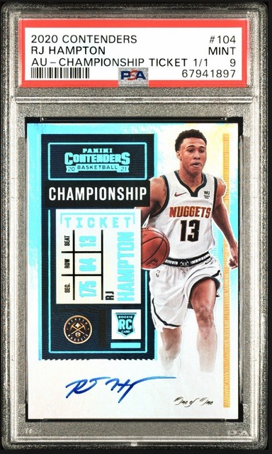 RJ Hampton 2020-21 Contenders RC Championship Ticket Auto 1/1 PSA 9 Grail
