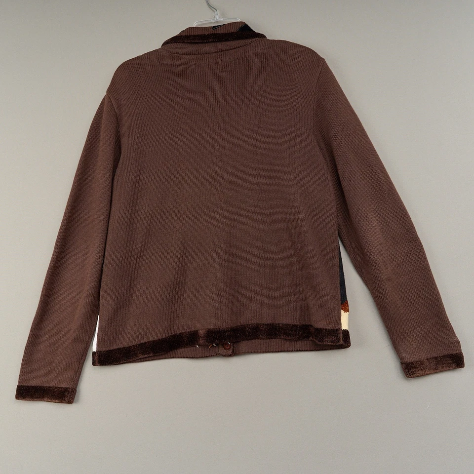 Suéter Berek Mujer L Marrón Multicolor Cuentas Cárdigan Botón Foto 3 de 4