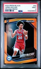 2024 Panini Prizm Black Jared McCain Rookie Orange Prizm /49 PSA 9 76ers RC
