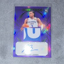2024-25 Panini Obsidian Dillon Jones #231 Rookie Auto Purple Flood Thunder