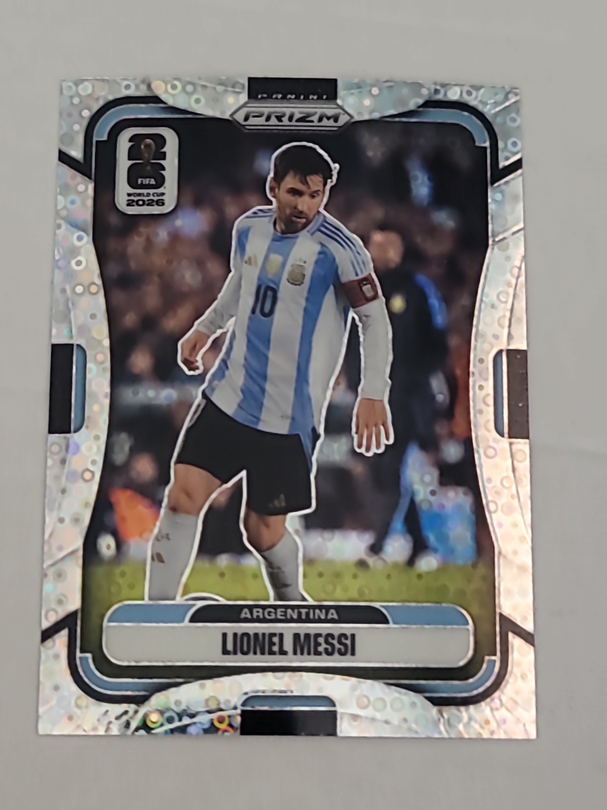 LIONEL MESSI 2026 Prizm FIFA World Cup Silver Disco SP Argentina #10 view 2