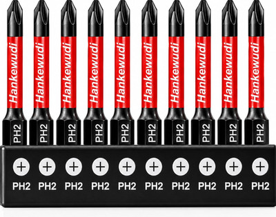 10PCS #2 Phillips Impact Driver Bits 2.5'' Magnetic S2 Steel 1/4 Hex Shank