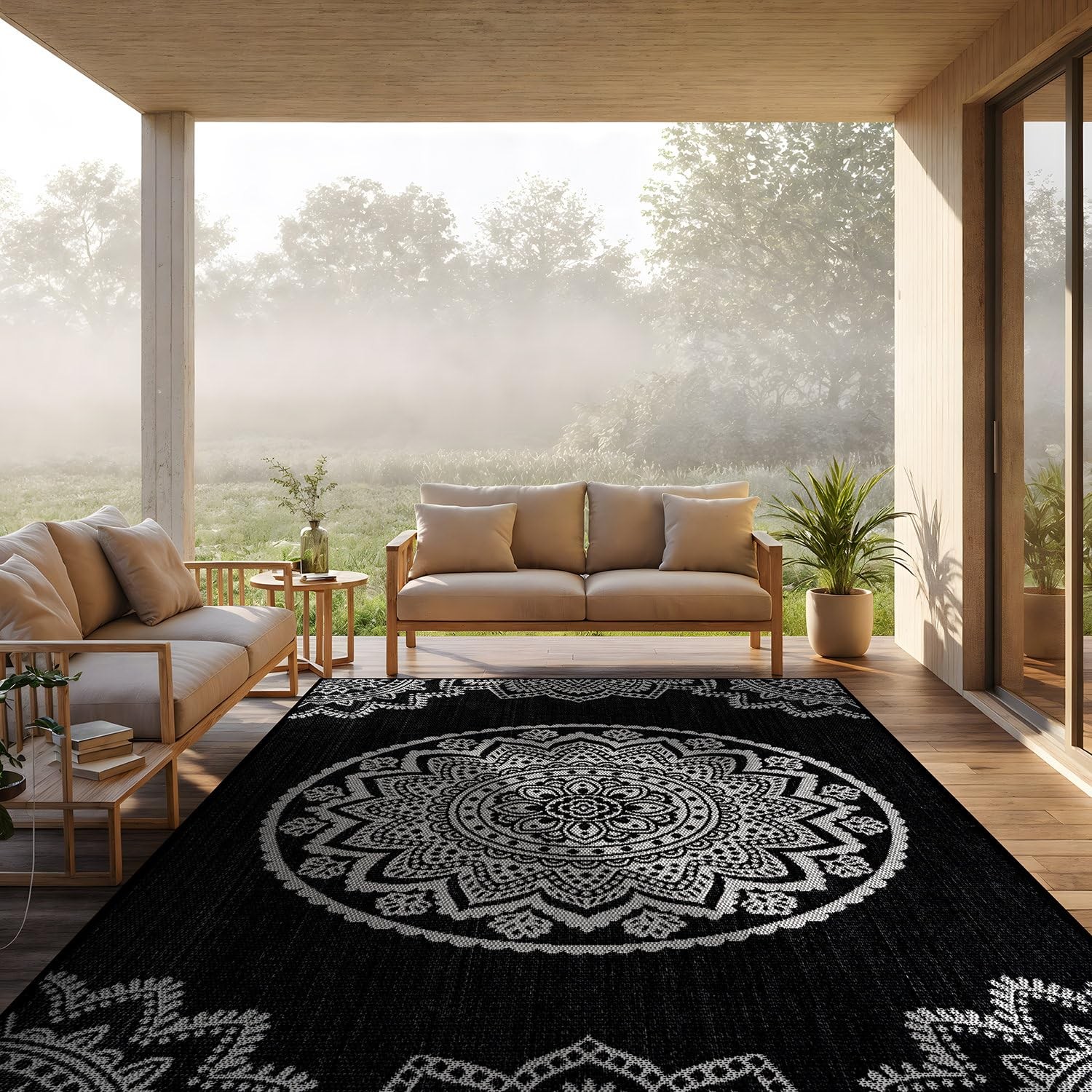 Outdoor Rug 8x10 Modern Area Rugs for Indoor and Outdoor Patios and Porches -...