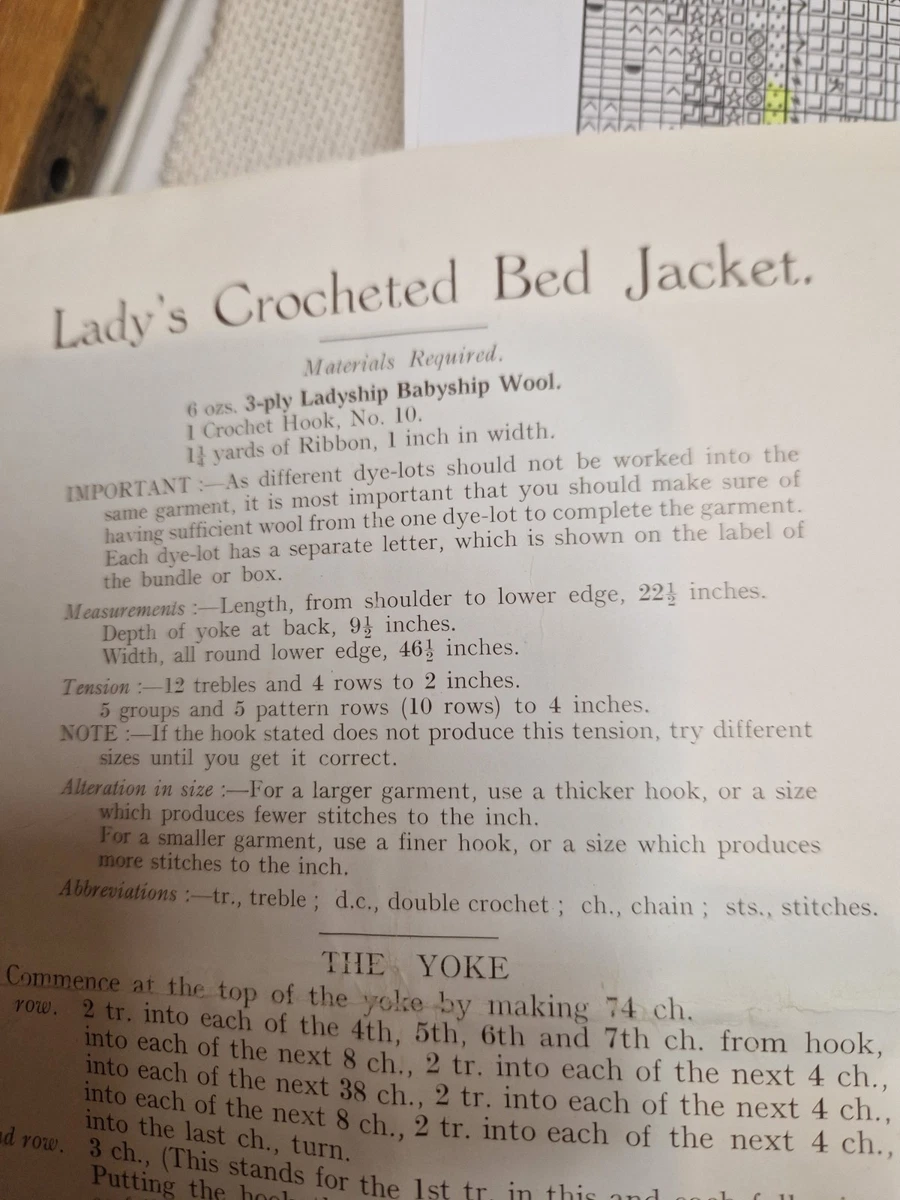 Copia Ladyship 246 Vintage 1930 Chaqueta Cama Patrón Crochet 